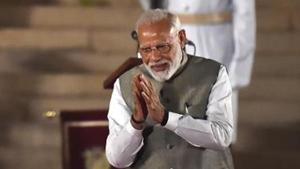 Modi took oath as the Prime Minister for a second consecutive term.(Ajay Aggarwal/HT PHOTO) Modi took oath as the Prime Minister for a second consecutive term.(Ajay Aggarwal/HT PHOTO)