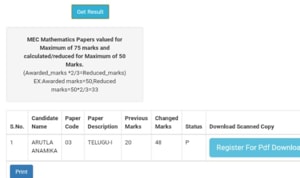 The revised result of 16-year-old Arutla Anamika of Class XI who committed suicide after the original result showed her failing in Telugu paper.(HT PHOTO) The revised result of 16-year-old Arutla Anamika of Class XI who committed suicide after the original result showed her failing in Telugu paper.(HT PHOTO)