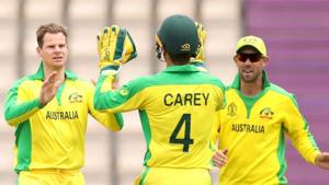 ICC Cricket World Cup warm-up match - Australia v Sri Lanka - The Ageas Bowl, Southampton, Britain - May 27, 2019 Australia's Steven Smith celebrates taking wicket of Angelo Mathews(Action Images via Reuters) ICC Cricket World Cup warm-up match - Australia v Sri Lanka - The Ageas Bowl, Southampton, Britain - May 27, 2019 Australia's Steven Smith celebrates taking wicket of Angelo Mathews(Action Images via Reuters)