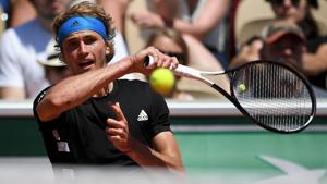 Germany's Alexander Zverev returns the ball to Serbia's Dusan Lajovic.(AFP) Germany's Alexander Zverev returns the ball to Serbia's Dusan Lajovic.(AFP)