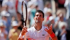 French Open - Roland Garros, Paris, France - June 1, 2019. Serbia's Novak Djokovic reacts after winning his third round match against Italy's Salvatore Caruso. REUTERS/Gonzalo Fuentes TPX IMAGES OF THE DAY(REUTERS) French Open - Roland Garros, Paris, France - June 1, 2019. Serbia's Novak Djokovic reacts after winning his third round match against Italy's Salvatore Caruso. REUTERS/Gonzalo Fuentes TPX IMAGES OF THE DAY(REUTERS)