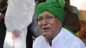 Om Prakash Chautala said he expected to be with the party workers by August.((Photo by Mohd. Zakir/ Hindustan Times)) Om Prakash Chautala said he expected to be with the party workers by August.((Photo by Mohd. Zakir/ Hindustan Times))