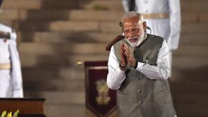 Narendra Modi after taking oath as the Prime Minister for second term in New Delhi on May 30.(Ajay Aggarwal/HT PHOTO) Narendra Modi after taking oath as the Prime Minister for second term in New Delhi on May 30.(Ajay Aggarwal/HT PHOTO)