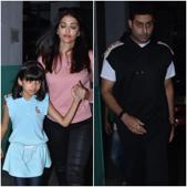 Aishwarya Rai, Abhishek Bachchan and Aaradhya spotted.(Varinder Chawla) Aishwarya Rai, Abhishek Bachchan and Aaradhya spotted.(Varinder Chawla)