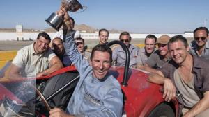Christian Bale as Ken Miles in a still from Ford v Ferrari. Christian Bale as Ken Miles in a still from Ford v Ferrari.