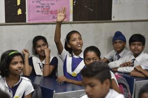 The modification was made to the clause 4.5.9 of the draft policy that dealt with the bouquet of languages a student had to learn in middle school.(Sanchit Khanna/HT File PHOTO) The modification was made to the clause 4.5.9 of the draft policy that dealt with the bouquet of languages a student had to learn in middle school.(Sanchit Khanna/HT File PHOTO)