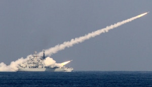 On Sunday, footage circulated on China’s Weibo microblogging service of an object travelling up into the sky, leaving a white trail behind it, over the Bohai Sea, partly closed at the time for military drills.(Reuters FILE/ Representative Image) On Sunday, footage circulated on China’s Weibo microblogging service of an object travelling up into the sky, leaving a white trail behind it, over the Bohai Sea, partly closed at the time for military drills.(Reuters FILE/ Representative Image)