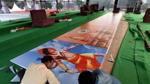 The development comes even as the Ram Janmabhoomi Nyas, which has been spearheading the Ram Mandir movement across the country, convened a meeting in Ayodhya on Monday to formulate future strategy(Sonu Mehta/HT PHOTO) The development comes even as the Ram Janmabhoomi Nyas, which has been spearheading the Ram Mandir movement across the country, convened a meeting in Ayodhya on Monday to formulate future strategy(Sonu Mehta/HT PHOTO)
