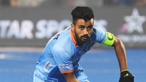 India's captain Manpreet Singh controls the ball against Canada during the field hockey group stage match between India and Canada at the 2018 Hockey World Cup in Bhubaneswar on December 8, 2018.(AFP) India's captain Manpreet Singh controls the ball against Canada during the field hockey group stage match between India and Canada at the 2018 Hockey World Cup in Bhubaneswar on December 8, 2018.(AFP)