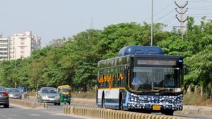 The Gurugram Metropolitan City Bus Limited (GMCBL) will launch its seventh route — from Iffco Chowk to the Integrated Metropolitan Township (IMT) in Manesar — on Thursday.(HT File Photo) The Gurugram Metropolitan City Bus Limited (GMCBL) will launch its seventh route — from Iffco Chowk to the Integrated Metropolitan Township (IMT) in Manesar — on Thursday.(HT File Photo)