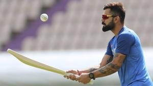 India's captain Virat Kohli attends a training session ahead of their Cricket World Cup match against South Africa at Ageas Bowl in Southampton, England, Thursday, May 30, 2019(AP) India's captain Virat Kohli attends a training session ahead of their Cricket World Cup match against South Africa at Ageas Bowl in Southampton, England, Thursday, May 30, 2019(AP)