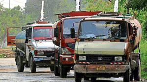 As a result, people living in these areas are being forced to buy water from private tanker suppliers.(HT Photo) As a result, people living in these areas are being forced to buy water from private tanker suppliers.(HT Photo)