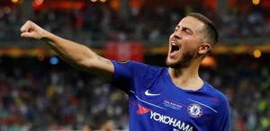 FILE PHOTO: Soccer Football - Europa League Final - Chelsea v Arsenal - Baku Olympic Stadium, Baku, Azerbaijan - May 29, 2019 Chelsea's Eden Hazard celebrates scoring their fourth goal REUTERS/Phil Noble/File Photo(REUTERS) FILE PHOTO: Soccer Football - Europa League Final - Chelsea v Arsenal - Baku Olympic Stadium, Baku, Azerbaijan - May 29, 2019 Chelsea's Eden Hazard celebrates scoring their fourth goal REUTERS/Phil Noble/File Photo(REUTERS)