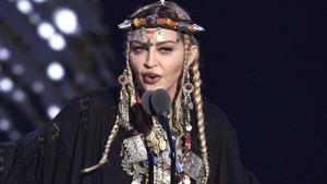 FILE - In this Aug. 20, 2018 file photo, Madonna presents a tribute to Aretha Franklin at the MTV Video Music Awards at Radio City Music Hall in New York.(Chris Pizzello/Invision/AP) FILE - In this Aug. 20, 2018 file photo, Madonna presents a tribute to Aretha Franklin at the MTV Video Music Awards at Radio City Music Hall in New York.(Chris Pizzello/Invision/AP)