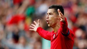 Portugal's Cristiano Ronaldo celebrates scoring their first goal(REUTERS) Portugal's Cristiano Ronaldo celebrates scoring their first goal(REUTERS)