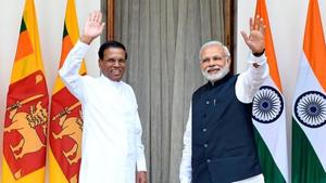 Prime Minister Narendra Modi (R) and Sri Lankan President Maithripala Sirisena wave prior to a meeting and delegation-level talks in New Delhi.(AFP File photo) Prime Minister Narendra Modi (R) and Sri Lankan President Maithripala Sirisena wave prior to a meeting and delegation-level talks in New Delhi.(AFP File photo)