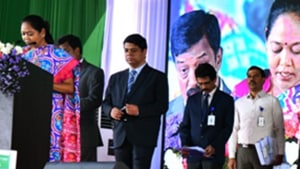 Mekathoti Sucharita, who represents Prathipadu (SC) reserved constituency in Guntur district was named as Home Minister of Andhra Pradesh by Chief Minister Jagan Mohan Reddy.,(HT PHOTO) Mekathoti Sucharita, who represents Prathipadu (SC) reserved constituency in Guntur district was named as Home Minister of Andhra Pradesh by Chief Minister Jagan Mohan Reddy.,(HT PHOTO)
