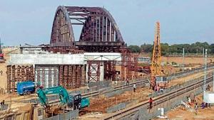 The site for RoB on the Jaipur-Delhi railway line (between Khatipura and Kanota railway stations).(HT Photo) The site for RoB on the Jaipur-Delhi railway line (between Khatipura and Kanota railway stations).(HT Photo)