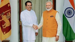 Prime Minister Narendra Modi shakes hands with Maithripala Sirisena, President of Sri Lanka, at Hyderabad House, in New Delhi, India, on Friday, May 31, 2019.(Photo by Vipin Kumar/ Hindustan Times) Prime Minister Narendra Modi shakes hands with Maithripala Sirisena, President of Sri Lanka, at Hyderabad House, in New Delhi, India, on Friday, May 31, 2019.(Photo by Vipin Kumar/ Hindustan Times)