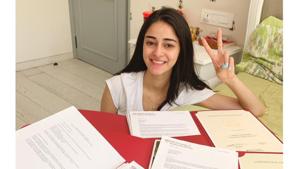 Ananya Panday shares offer letters for her college admissions.(Instagram) Ananya Panday shares offer letters for her college admissions.(Instagram)
