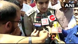 Aligarh’s police chief Akash Kulhari briefs reporters on the probe into the murder of a three-year-old girl.(ANI)