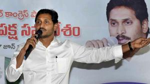 Andhra Pradesh Chief Minister YS Jagan Mohan Reddy addresses the party MLAs at Jagan camp office at Tadepalli, in Amravati, Friday, June 7, 2019.(PTI) Andhra Pradesh Chief Minister YS Jagan Mohan Reddy addresses the party MLAs at Jagan camp office at Tadepalli, in Amravati, Friday, June 7, 2019.(PTI)