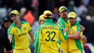 ICC Cricket World Cup - Australia v West Indies - Trent Bridge, Nottingham, Britain - June 6, 2019 Australia's Nathan Coulter-Nile celebrates with Mitchell Starc and team mates at the end of the match Action Images via Reuters/Andrew Boyers(Action Images via Reuters) ICC Cricket World Cup - Australia v West Indies - Trent Bridge, Nottingham, Britain - June 6, 2019 Australia's Nathan Coulter-Nile celebrates with Mitchell Starc and team mates at the end of the match Action Images via Reuters/Andrew Boyers(Action Images via Reuters)