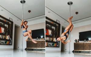 Aashka Goradia shared a pole dancing video on Instagram. Aashka Goradia shared a pole dancing video on Instagram.