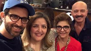 Sunaina Roshan with her brother Hrithik Roshan and parents Rakesh and Pinky. Sunaina Roshan with her brother Hrithik Roshan and parents Rakesh and Pinky.