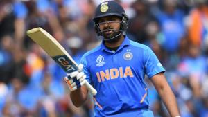 India's Rohit Sharma celebrates after scoring a half-century (50 runs) during the 2019 Cricket World Cup group stage match between India and Australia at The Oval in London on June 9, 2019(AFP) India's Rohit Sharma celebrates after scoring a half-century (50 runs) during the 2019 Cricket World Cup group stage match between India and Australia at The Oval in London on June 9, 2019(AFP)