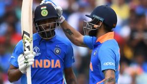 India's Hardik Pandya (L) is congratulated on his innings by India's captain Virat Kohli as he walks back to the pavilion after his dismissal during the 2019 Cricket World Cup group stage match between India and Australia(AFP) India's Hardik Pandya (L) is congratulated on his innings by India's captain Virat Kohli as he walks back to the pavilion after his dismissal during the 2019 Cricket World Cup group stage match between India and Australia(AFP)