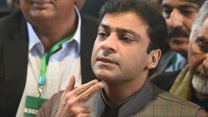 Opposition leader in Pakistan’s Punjab assembly, Hamza Shehbaz, was arrested on Tuesday inside the Lahore high court in cases related to money laundering and holding assets beyond means, media reported.(AFP File Photo) Opposition leader in Pakistan’s Punjab assembly, Hamza Shehbaz, was arrested on Tuesday inside the Lahore high court in cases related to money laundering and holding assets beyond means, media reported.(AFP File Photo)
