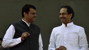 Maharashtra CM Devendra Fadnavis and Shiv Sena chief Uddhav Thackeray.(Hindustan Times) Maharashtra CM Devendra Fadnavis and Shiv Sena chief Uddhav Thackeray.(Hindustan Times)