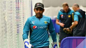 Pakistan's captain Sarfaraz Ahmed attends an indoor nets trainnig session at The County Ground in Taunton(AFP) Pakistan's captain Sarfaraz Ahmed attends an indoor nets trainnig session at The County Ground in Taunton(AFP)