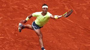 French Open - Roland Garros, Paris, France - June 9, 2019. Spain's Rafael Nadal in action during his final match against Austria's Dominic Thiem.(REUTERS) French Open - Roland Garros, Paris, France - June 9, 2019. Spain's Rafael Nadal in action during his final match against Austria's Dominic Thiem.(REUTERS)