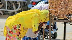 An elderly woman drinks water on a hot summer day in Churu, Rajasthan. Churu recorded 50.8 degrees Celsius on June 1.(PTI File Photo) An elderly woman drinks water on a hot summer day in Churu, Rajasthan. Churu recorded 50.8 degrees Celsius on June 1.(PTI File Photo)