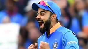 File image of India skipper Virat Kohli in action during a match.(AFP) File image of India skipper Virat Kohli in action during a match.(AFP)