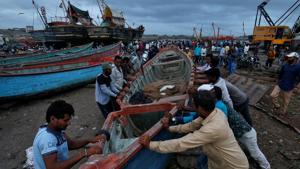 Gujarat Chief Minister Vijay Rupani on Friday said cyclonic storm Vayu no longer posed any threat to the state as it had moved away westward.(Reuters File Photo) Gujarat Chief Minister Vijay Rupani on Friday said cyclonic storm Vayu no longer posed any threat to the state as it had moved away westward.(Reuters File Photo)