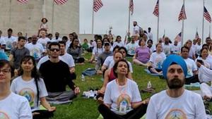 Each year, the day sees millions of people practicing common yoga protocol globally.(PTI PHOTO) Each year, the day sees millions of people practicing common yoga protocol globally.(PTI PHOTO)