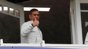 ICC Cricket World Cup - India v New Zealand - Trent Bridge, Nottingham, Britain - June 13, 2019 India's MS Dhoni during a rain delay(Action Images via Reuters) ICC Cricket World Cup - India v New Zealand - Trent Bridge, Nottingham, Britain - June 13, 2019 India's MS Dhoni during a rain delay(Action Images via Reuters)