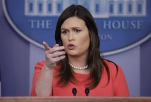 In this Jan. 28, 2019, file photo, White House press secretary Sarah Sanders speaks during a press briefing at the White House in Washington. President Donald Trump says Sanders is leaving her job as press secretary at the end of June.(AP file photo) In this Jan. 28, 2019, file photo, White House press secretary Sarah Sanders speaks during a press briefing at the White House in Washington. President Donald Trump says Sanders is leaving her job as press secretary at the end of June.(AP file photo)