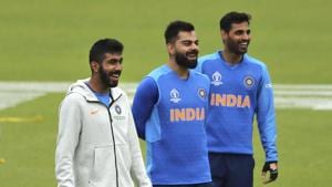 Virat Kohli, Jasprit Bumrah, Bhuvneshwar Kumar(AP) Virat Kohli, Jasprit Bumrah, Bhuvneshwar Kumar(AP)