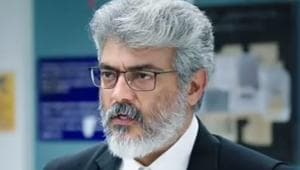Ajith in a still from Nerkonda Paarvai. Ajith in a still from Nerkonda Paarvai.