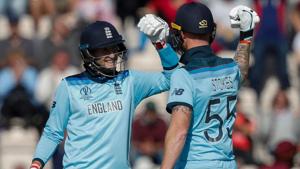 England's Joe Root (L) and England's Ben Stokes celebrate after victory.(AFP) England's Joe Root (L) and England's Ben Stokes celebrate after victory.(AFP)