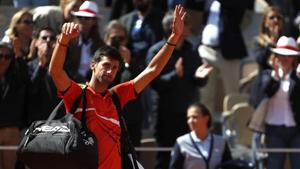 Serbia's Novak Djokovic greets the crowd as he leaves the court.(REUTERS) Serbia's Novak Djokovic greets the crowd as he leaves the court.(REUTERS)