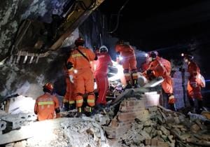 12 people were killed and over 100 injured after China’s Sichuan province was hit by two strong earthquakes, according to the state media.(AFP) 12 people were killed and over 100 injured after China’s Sichuan province was hit by two strong earthquakes, according to the state media.(AFP)