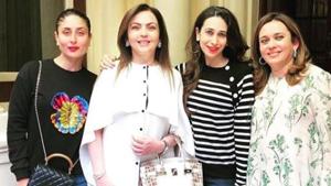 Kareena Kapoor, sister Karisma and Nita Ambani in London.(Instagram) Kareena Kapoor, sister Karisma and Nita Ambani in London.(Instagram)