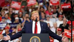 US President Donald Trump speaks at a campaign kick off rally at the Amway Center in Orlando, Florida, US.( REUTERS/Carlo Allegri) US President Donald Trump speaks at a campaign kick off rally at the Amway Center in Orlando, Florida, US.( REUTERS/Carlo Allegri)
