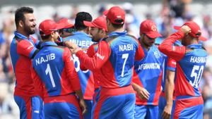 File image of players of Afghanistan cricket team in action during a match.(AFP) File image of players of Afghanistan cricket team in action during a match.(AFP)