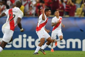 Peru's Edison Flores (C) celebrates after scoring the team's third goal during their Copa America football tournament group match at Maracana Stadium in Rio de Janeiro, Brazil, on June 18, 2019. (Photo by Pedro UGARTE / AFP)(AFP) Peru's Edison Flores (C) celebrates after scoring the team's third goal during their Copa America football tournament group match at Maracana Stadium in Rio de Janeiro, Brazil, on June 18, 2019. (Photo by Pedro UGARTE / AFP)(AFP)